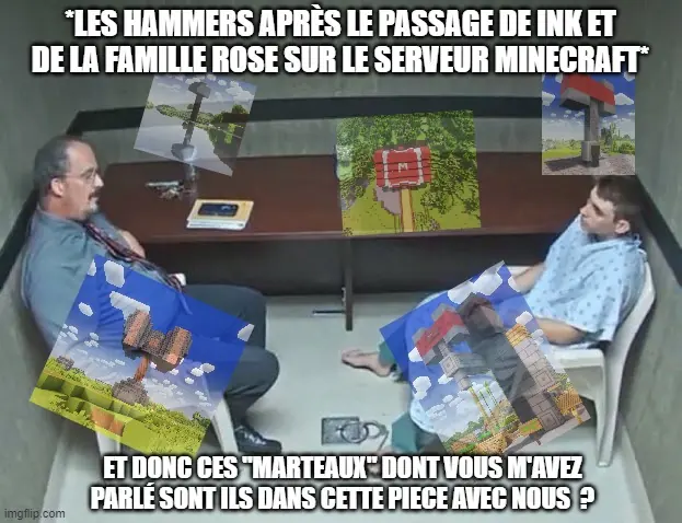Meme des Hammers sur les marteaux du serveur Minecraft